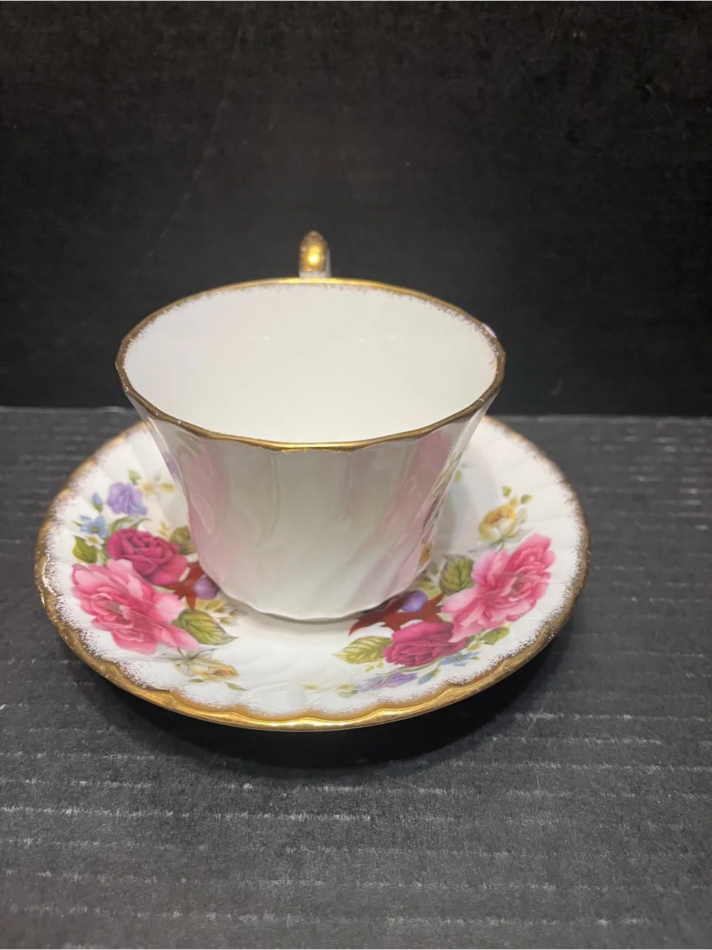 Vintage Royal Sutherland Fine Bone China Teacup and Saucer # 11 and 12 roses